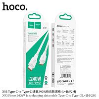 Кабель Type-C - Type-C HOCO X93 Force, 2.0м, 5.0A, PD240Вт, пластик, цвет: белый (1/25/250) (6931474790743)