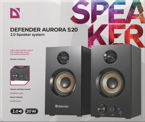 Акустическая 2.0 система DEFENDER  Aurora S20, USB (1/8) (65419) фото 6