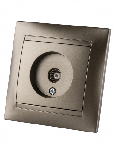 Розетка телевизионная простая (0-2400МГц, "мама") бронза , с/у, "Лама" (10/120) TDM (SQ1815-0717) фото 5 Розетка телевизионная простая (0-2400МГц, "мама") бронза , с/у, "Лама" (10/120) TDM (SQ1815-0717) фото 5