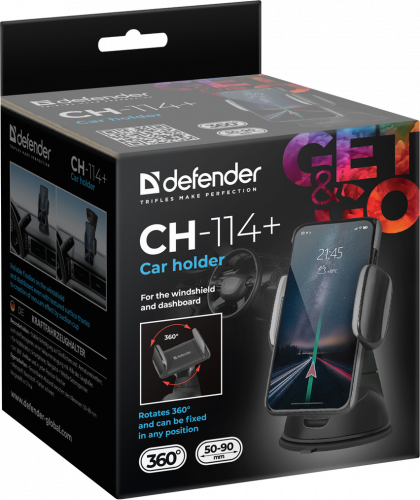 Автомобильный держатель DEFENDER CH-114+ 50-90 мм, на панель (29114) фото 3 Автомобильный держатель DEFENDER CH-114+ 50-90 мм, на панель (29114) фото 3