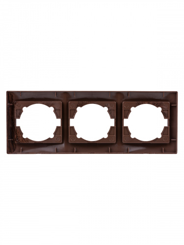 Рамка 3-х постовая горизонтальная венге , с/у, "Лама" (15/180) TDM (SQ1815-0431) фото 3 Рамка 3-х постовая горизонтальная венге , с/у, "Лама" (15/180) TDM (SQ1815-0431) фото 3