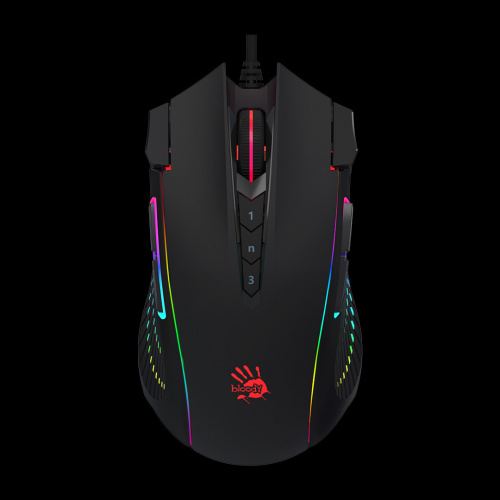 Мышь проводная игровая A4TECH Bloody J90s (8000dpi) USB (12but) (1/20), черный (1/40) (J90S BLACK ACTIVATED)