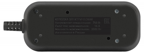 Колодка ЭРА KX-2e-B 2 розетки с зазeмлением черная (1/20) (Б0061711) фото 3