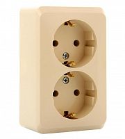Розетка 2-м О/У ЭТЮД 16А IP20 250В с заземл. без защ. шторок крем. Systeme Electric PA16-007K (1/16/96)