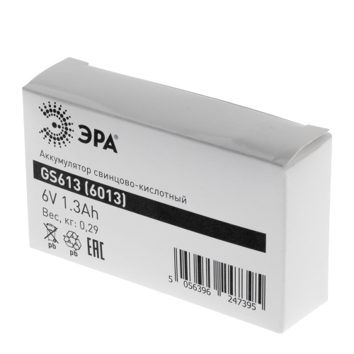 Аккумулятор ЭРА GS613 (Cвинцово-кислотный 6V 1,3) (1/40/1440) (Б0050079) фото 6