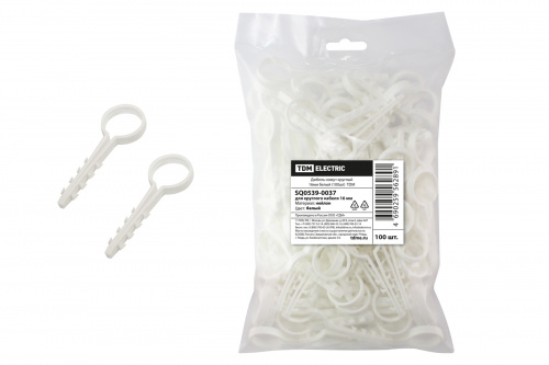 Дюбель-хомут круглый 16мм белый (100шт) TDM (1/10/100) (SQ0539-0037) Дюбель-хомут круглый 16мм белый (100шт) TDM (1/10/100) (SQ0539-0037)
