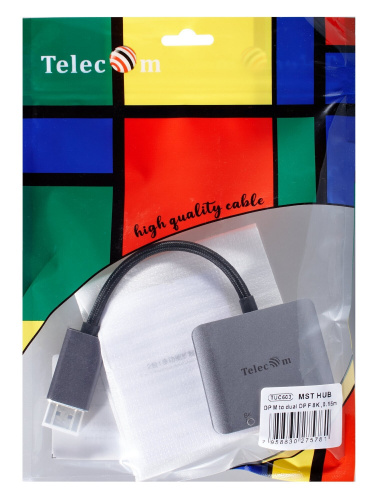 Кабель соединительный DP(m)--> dual DP(f) MST HUB 0.15m , 8K@60Hz +1m USB-C charge cable,TELECOM <TUC603> фото 4 Кабель соединительный DP(m)--> dual DP(f) MST HUB 0.15m , 8K@60Hz +1m USB-C charge cable,TELECOM <TUC603> фото 4