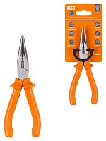 Длинногубцы (тонкогубцы), с пластиковыми рукоятками, углеродистая сталь, 160 мм, серия "Гранит" TDM (1/60) (SQ1009-0201)