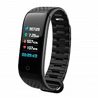 Фитнес браслет LOONA синхронизация Android/iOS мониторинг активности и здоровья сообщения русскоязычное приложение вибрация чёрный (FIT-011black)  (FIT-11black)