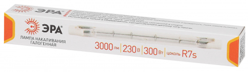 Лампа ЭРА галогенная J118-300W-R7s-230V R7s 300Вт трубка теплый белый свет (1/500) (Б0048494) фото 3