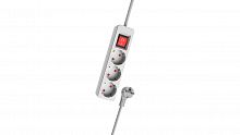 Сетевой фильтр RITMIX RM-330K White, удлинитель, 3 розетки, кнопка питания, кабель медный 3м, 16А, 3680Вт, с заземлением (1/20) (80004143)
