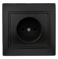 Розетка INTRO 2P 16А-250В, IP20, СУ, Plano, антрацит (10/200/2400) 1-201-05 (Б0044566)