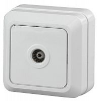 Розетка INTRO TV одиночная, ОУ, Quadro, б.м.п., белый (10/200/2400) 2Э-301-01