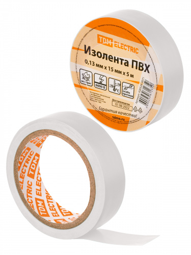 Изолента ПВХ 0,13х15мм Белая 5м TDM (10/500) (SQ0526-0071) Изолента ПВХ 0,13х15мм Белая 5м TDM (10/500) (SQ0526-0071)