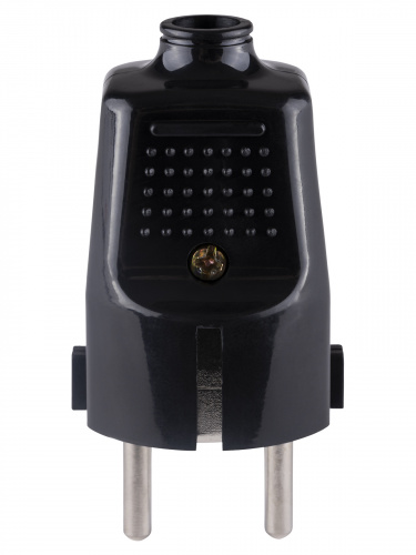 Вилка прямая с/з черная c перфорацией 10А 250В TDM (30/450) (SQ1806-0198) фото 3 Вилка прямая с/з черная c перфорацией 10А 250В TDM (30/450) (SQ1806-0198) фото 3