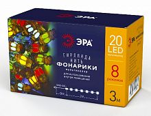 Гирлянда светодиодная ЭРА ENIN-3F Нить Фонарики 3 м мультиколор 220V IP20 (36/720) (Б0041897)
