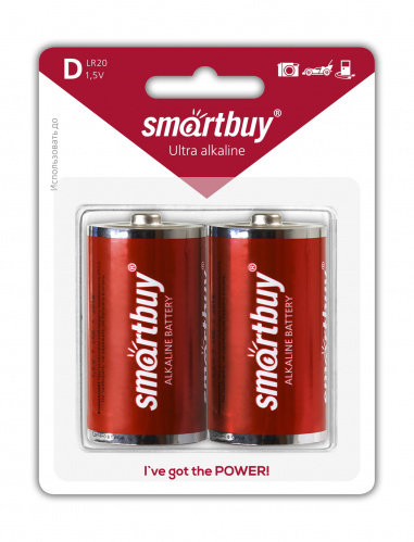 Элемент питания SMARTBUY  LR20  BL2   (12/96)	 (SBBA-D02B)