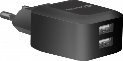 Блок питания сетевой 2 USB DEFENDER EPA-13, черный, 5V/2.1А, пакет (1/50/200) (83840) фото 4