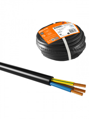 Провод TDM ПВС 3х4 ГОСТ (5м), черный (1/5/5) (SQ0118-0301) Провод TDM ПВС 3х4 ГОСТ (5м), черный (1/5/5) (SQ0118-0301)