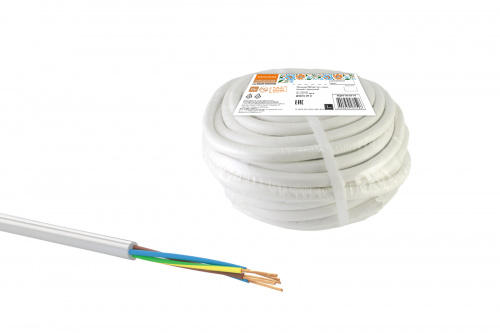 Провод НАРОДНЫЙ ПВСмб 5х1 (20м), белый (1/20/20) (SQ0118-0714) Провод НАРОДНЫЙ ПВСмб 5х1 (20м), белый (1/20/20) (SQ0118-0714)