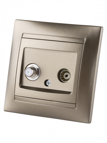 Розетка TV ("мама") + SAT (F-разъем) 0-2400МГц бронза , с/у, "Лама" (10/120) TDM (SQ1815-0720) фото 5 Розетка TV ("мама") + SAT (F-разъем) 0-2400МГц бронза , с/у, "Лама" (10/120) TDM (SQ1815-0720) фото 5