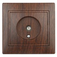 Розетка INTRO TV одиночная, скрытой установки, Plano, венге (1/10/200/2000) (Б0030080)