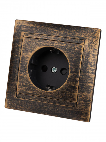 Розетка 2П+З 16А 250В с защ. шт. старинная бронза с/у, "Лама" (1/10) TDM (SQ1815-0752) фото 5 Розетка 2П+З 16А 250В с защ. шт. старинная бронза с/у, "Лама" (1/10) TDM (SQ1815-0752) фото 5