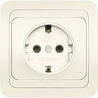 Розетка SMARTBUY скрытая установка, 1-местная с заземлением 16А бежевая, керамика "Марс" (SBE-02i-16-S1-Z-c) (1/200)