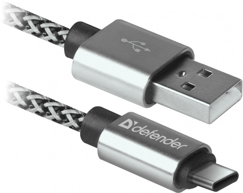 Кабель DEFENDER USB09-03T PRO USB2.0, белый, AM-Type-C, 1m, 2.1A (1/100) (87815) фото 3