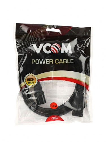 Кабель монитор - компьютер 220V (UPS -> устройство) <VDE> 3G*0.75mm2 VCOM <CE001-CU0.75-1.8>, 1.8м (1/50) (CE001-CU0.75-1.8M) фото 3