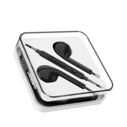 Наушники внутриканальные HOCO M55 Memory sound, микрофон, кнопка ответа, регулятор громкости, кабель 1.2м, цвет: чёрный (1/31/310) (6957531099949) фото 3