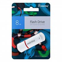 Флеш-накопитель USB  8GB  Smart Buy  Crown   белый  (упаковка змея) (SB8GBCRWSN)