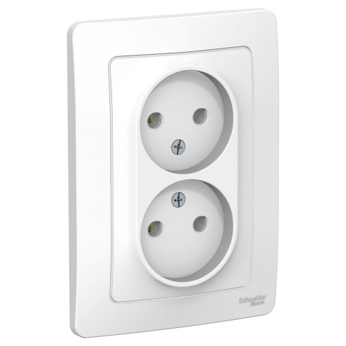Розетка 2-м С/У BLANCA 16А IP20 250В без заземл. без защ. шторок бел. Systeme Electric BLNRS000021 (1/6/36)