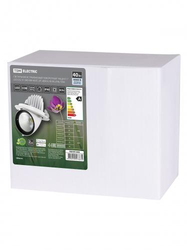 Светильник светодиодный TDM встраиваемый поворотный "Акцент-1" DSL-01-040-NW 40 Вт, 24°, 4000 К, 90 Ra, IP40, (1/16) (SQ0369-0405) фото 2 Светильник светодиодный TDM встраиваемый поворотный "Акцент-1" DSL-01-040-NW 40 Вт, 24°, 4000 К, 90 Ra, IP40, (1/16) (SQ0369-0405) фото 2