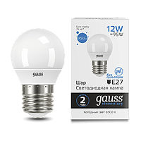 Лампа светодиодная GAUSS Elementary Шар 12W 950lm 6500K Е27 1/10/100 (53232)