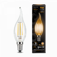 Лампа светодиодная GAUSS Filament Свеча на ветру 9W 680lm 2700К Е14 1/10/50 (104801109)