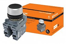 Кнопка с фиксацией MP2-20B в сборе d22мм 1з+1р черная TDM (SQ0747-0012)