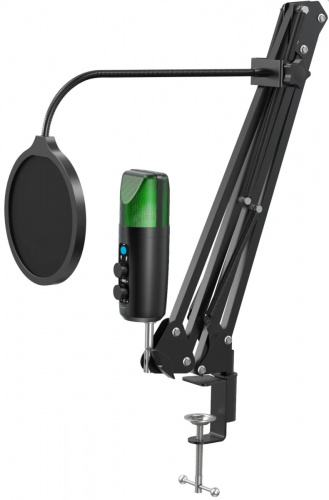 Игровой стрим микрофон T-LINE Starvox GMC USB, RGB, сттойка, провод 2м, черный (1/10) (64735)