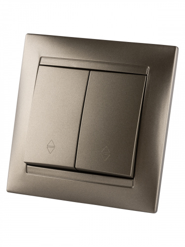 Выключатель на 2 направления 2 кл. 10А бронза , с/у, "Лама" (10/120) TDM (SQ1815-0707) фото 5