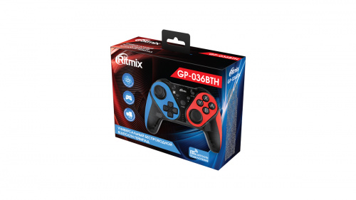 Беспроводной геймпад RITMIX GP-036BTH Bluetooth, Android,NS,ПК, красный/черный/синий (1/20) (80001492) фото 2