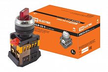 Переключатель АNСLR-22-3 на 3 фикс.полож.красный неон/230В I-O 1з+1р TDM (10/200) (SQ0703-0004)