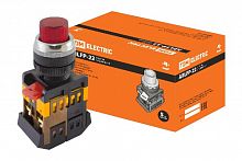 Кнопка ABLFP-22 красный d22мм неон/230В 1з+1р TDM (SQ0704-0005)