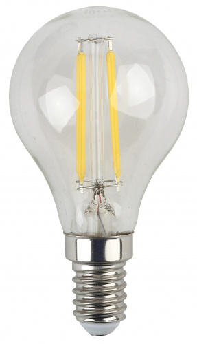 Лампа светодиодная ЭРА F-LED P45-5W-840-E14 Е14 / Е14 5Вт филамент шар нейтральный белый свет (1/50) (Б0019007) фото 5 Лампа светодиодная ЭРА F-LED P45-5W-840-E14 Е14 / Е14 5Вт филамент шар нейтральный белый свет (1/50) (Б0019007) фото 5