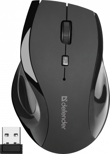 Беспроводная мышь DEFENDER Accura MM-295, 6 кнопок, 800-1600 dpi, USB, черный (1/40) (52295) фото 2
