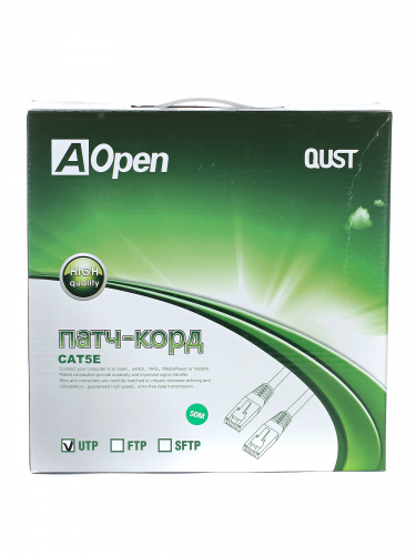 Патч-корд литой Aopen/Qust UTP кат.5е 50м серый <ANP511_50M>  (1/10) фото 3