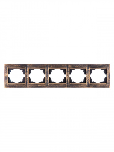 Рамка 5-ти постовая горизонтальная старинная бронза с/у, "Лама" (1/10) TDM (SQ1815-0782) фото 4 Рамка 5-ти постовая горизонтальная старинная бронза с/у, "Лама" (1/10) TDM (SQ1815-0782) фото 4