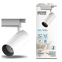 Светильник GAUSS трековый светодиодный цилиндр 16W 1680lm 4000K 180-220V IP20 65*206мм белый линза 36º 1/40 (TR081)