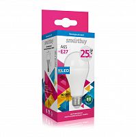 Лампа светодиодная SMARTBUY A65 25Вт 220V 6000K E27 (холодный свет) (1/10/100) (SBL-A65-25-60K-E27)