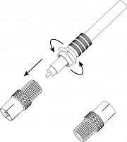 Переходник гнездо F-гнездо TV Simple RS-A02-1 (1шт) ЭРА (1/50/2000) (Б0048292)