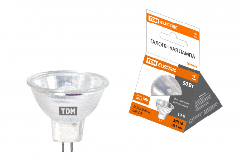 Лампа TDM галогенная MR16 GU5.3 50Вт 12B с отражателем (1/200) (SQ0341-0007)